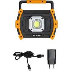 Reflektor 10 W, COB LED, akumulatorowy, USB