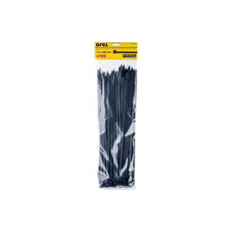 Opaski zaciskowe 7.2 x 380 mm, nylonowe, czarne, 100 szt.