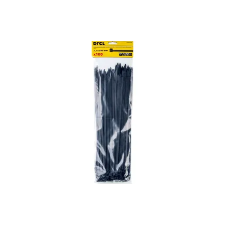 Opaski zaciskowe 7.2 x 380 mm, nylonowe, czarne, 100 szt.