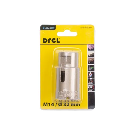 Otwornica z nasypem diamentowym 32 mm, M14, diament lutowany