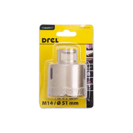 Otwornica z nasypem diamentowym 51 mm, M14, diament lutowany