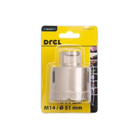 Otwornica z nasypem diamentowym 51 mm, M14, diament lutowany