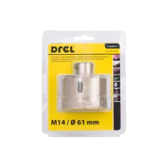 Otwornica z nasypem diamentowym 61 mm, M14, diament lutowany