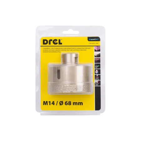 Otwornica z nasypem diamentowym 68 mm, M14, diament lutowany