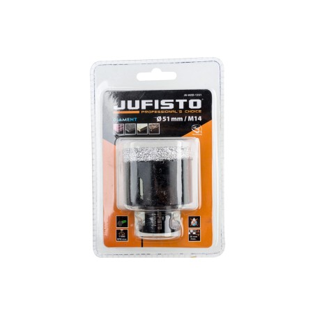 Otwornica z nasypem diamentowym 51 mm, M14, diament lutowany