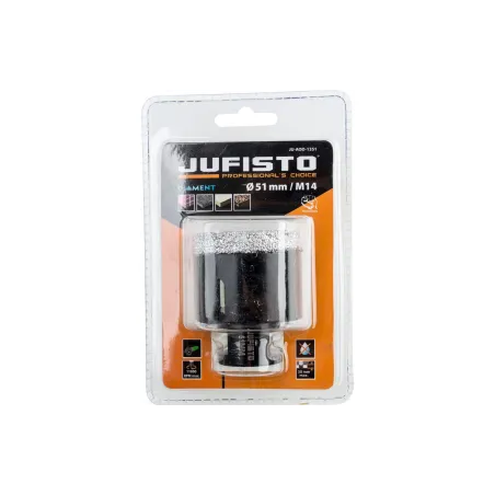 Otwornica z nasypem diamentowym 51 mm, M14, diament lutowany