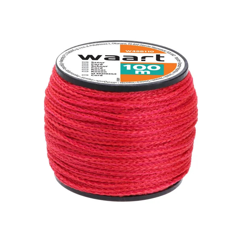 Sznur murarski 100 m, plecionka, czerwony Sznur murarski 100 m, plecionka, czerwony