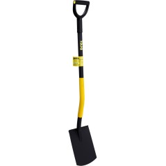 Szpadel prosty, metalowy trzonek, plastikowy uchwyt
