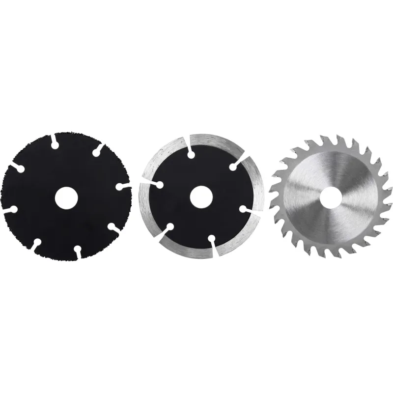 Zestaw tarcz 85 x 15 mm, diamentowa segmentowa, TCT, uniwersalna, 3 szt. Zestaw tarcz 85 x 15 mm, diamentowa segmentowa, TCT, uniwersalna, 3 szt.