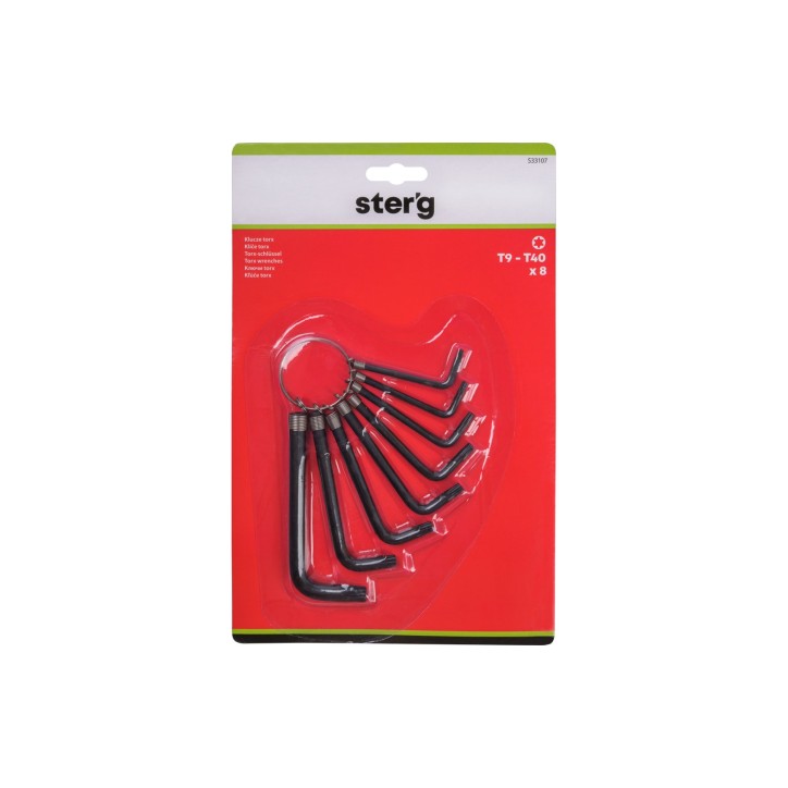 Zestaw kluczy Torx, T9-T40, 8 szt.
