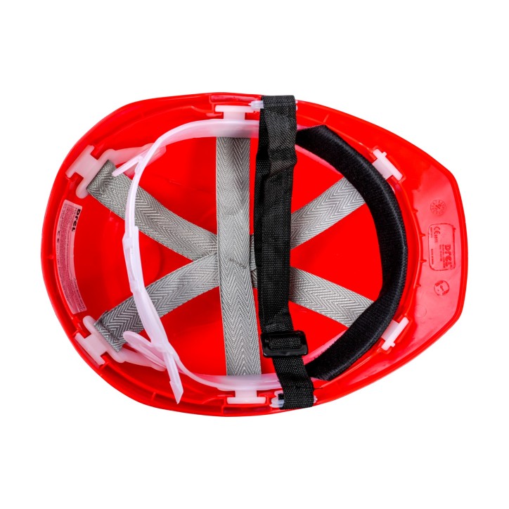 Kask budowlany, czerwony