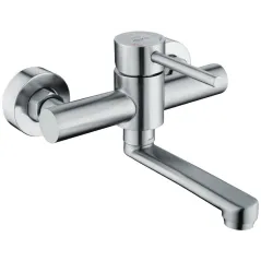 Duro Seria Acero bateria umywalkowa ścienna, wylewka 15 cm