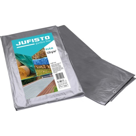 Plandeka 4 x 6 m, 120 g/m2, srebrna