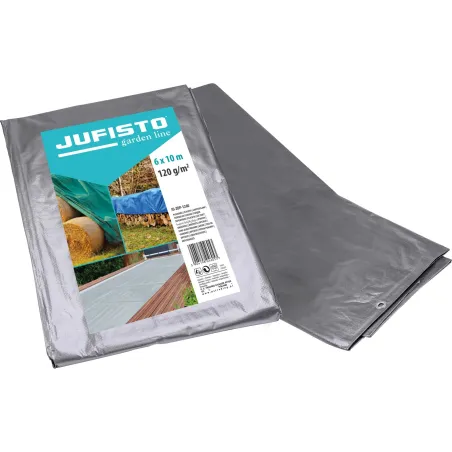 Plandeka 6 x 10 m, 120 g/m2, srebrna
