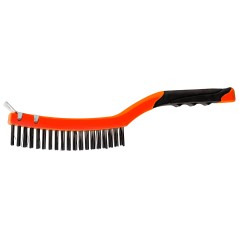 Szczotka druciana ze skrobakiem, drut stalowy, 3 x 19, 347 mm, plastikowa
