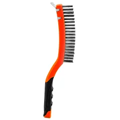 Szczotka druciana ze skrobakiem, drut ze stali nierdzewnej, 3 x 19, 347 mm, plastikowa
