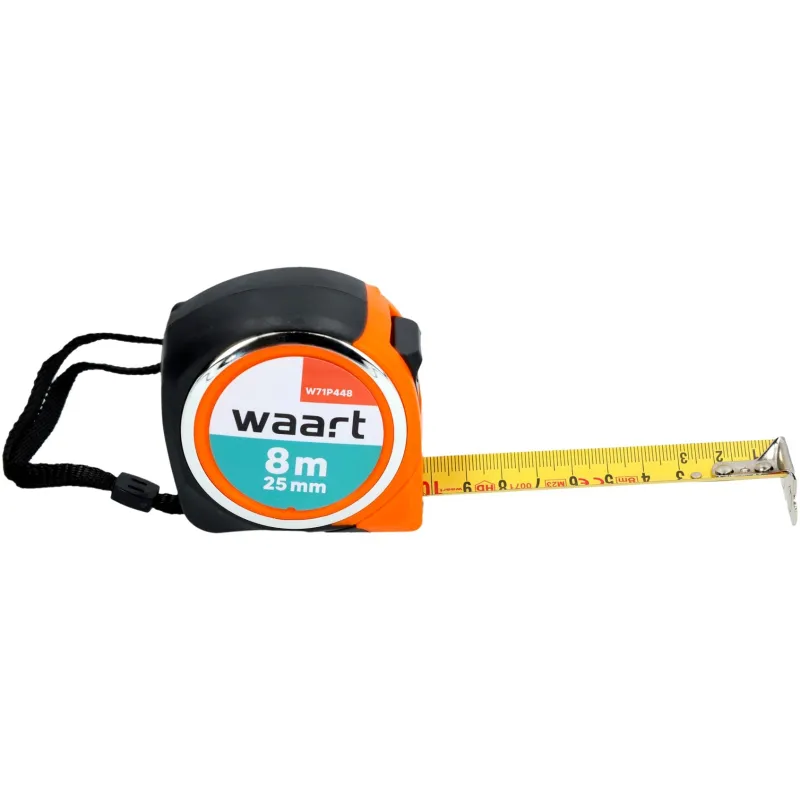 Miara zwijana stalowa 8 m, 25 mm, kompaktowa obudowa