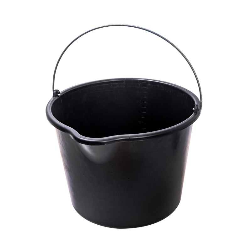 Wiadro budowlane 16l, lejek, czarne