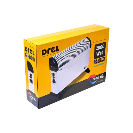 Grzejnik konwektorowy 2000W z nawiewem Turbo zakres pracy 750W / 1250W / 2000W, Termostat.