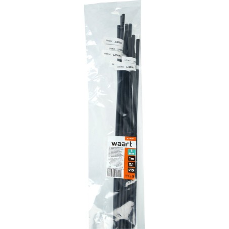 Rurka termokurczliwa 5mm x 1m 2:1 - Czarna 10szt