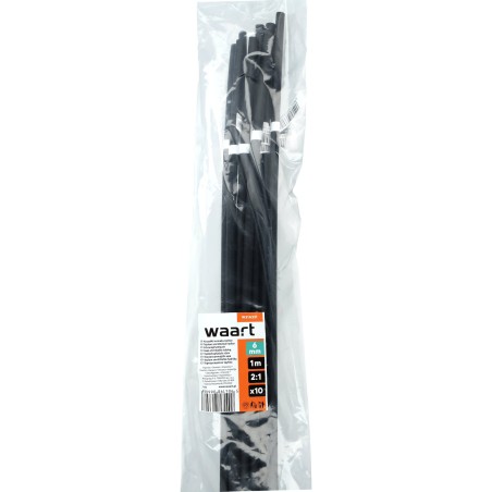 Rurka termokurczliwa 6mm x 1m 2:1 - Czarna 10szt