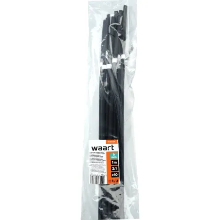 Rurka termokurczliwa 6mm x 1m 2:1 - Czarna 10szt