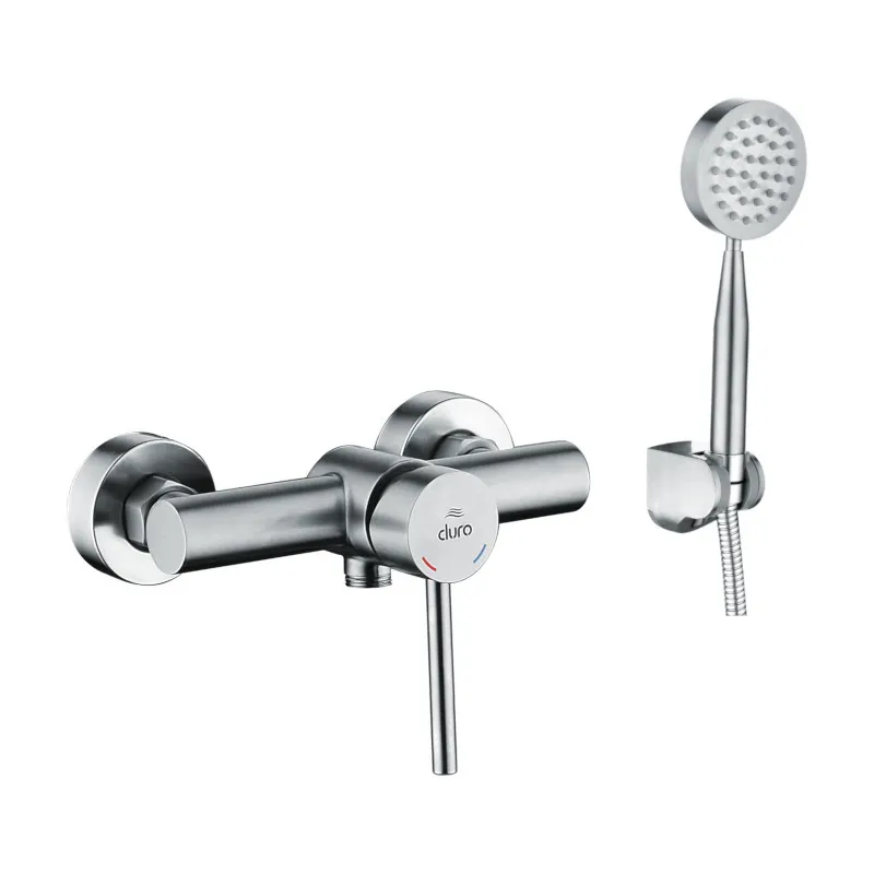 Duro Seria Acero BATERIA NATRYSKOWA Z KOMPLETEM NATRYSKOWYM, Z UCHWYTEM PIONOWYM