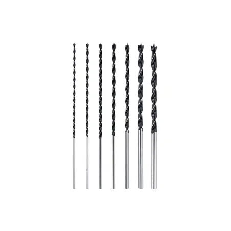 Zestaw wierteł do drewna 4.0-12.0 x 300 mm, przedłużane, 7 szt.