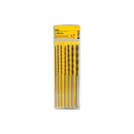 Zestaw wierteł do drewna 4.0-12.0 x 300 mm, przedłużane, 7 szt.