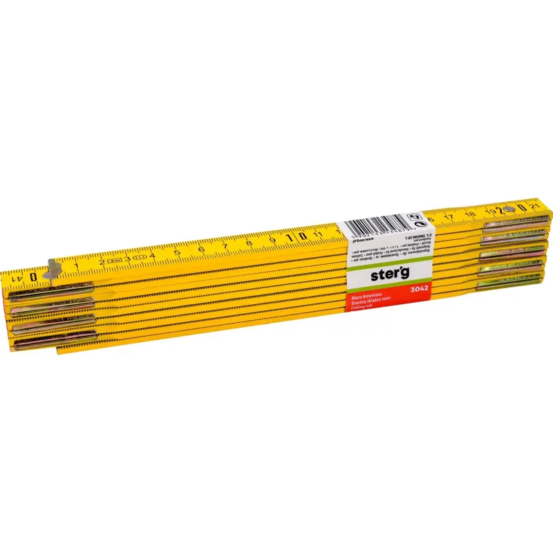 Miara składana drewniana 2 m, żółta Miara składana drewniana 2 m, żółta