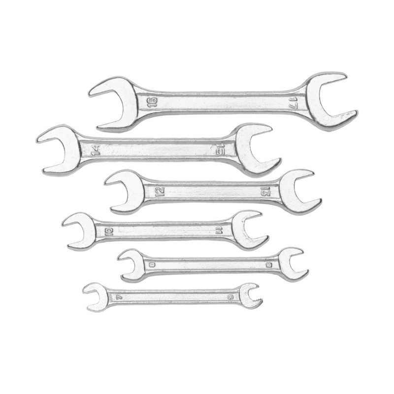 Zestaw kluczy płaskich 6-17 mm, dwustronne, 6 szt. Zestaw kluczy płaskich 6-17 mm, dwustronne, 6 szt.