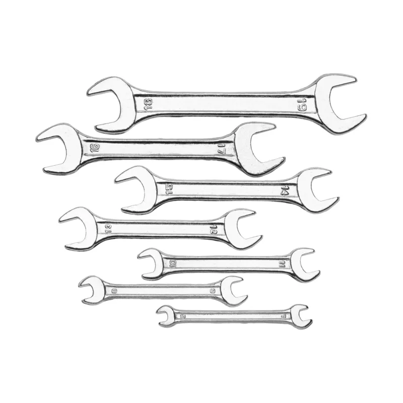 Zestaw kluczy płaskich 6-22 mm, dwustronne, 8 szt.
