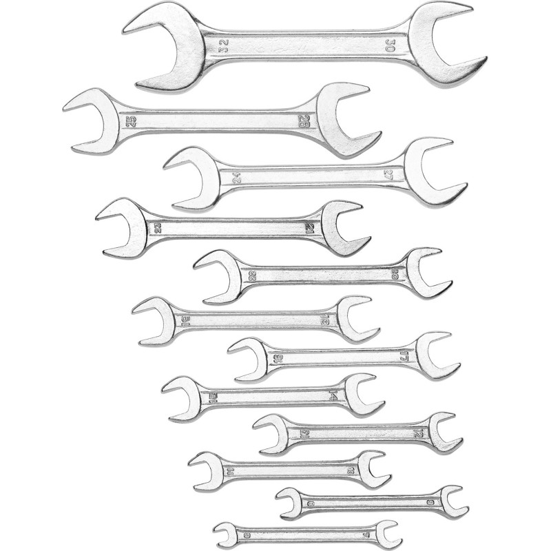 Zestaw kluczy płaskich 6-32 mm, dwustronne, 12 szt. Zestaw kluczy płaskich 6-32 mm, dwustronne, 12 szt.