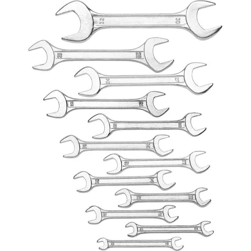 Zestaw kluczy płaskich 6-32 mm, dwustronne, 12 szt.