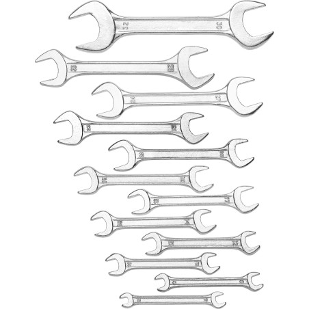 Zestaw kluczy płaskich 6-32 mm, dwustronne, 12 szt.