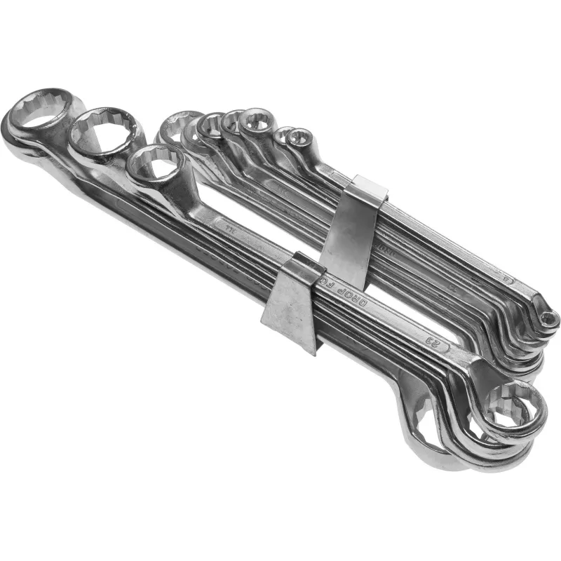 Zestaw kluczy oczkowych 6-32 mm, odgięte, 12 szt. Zestaw kluczy oczkowych 6-32 mm, odgięte, 12 szt.