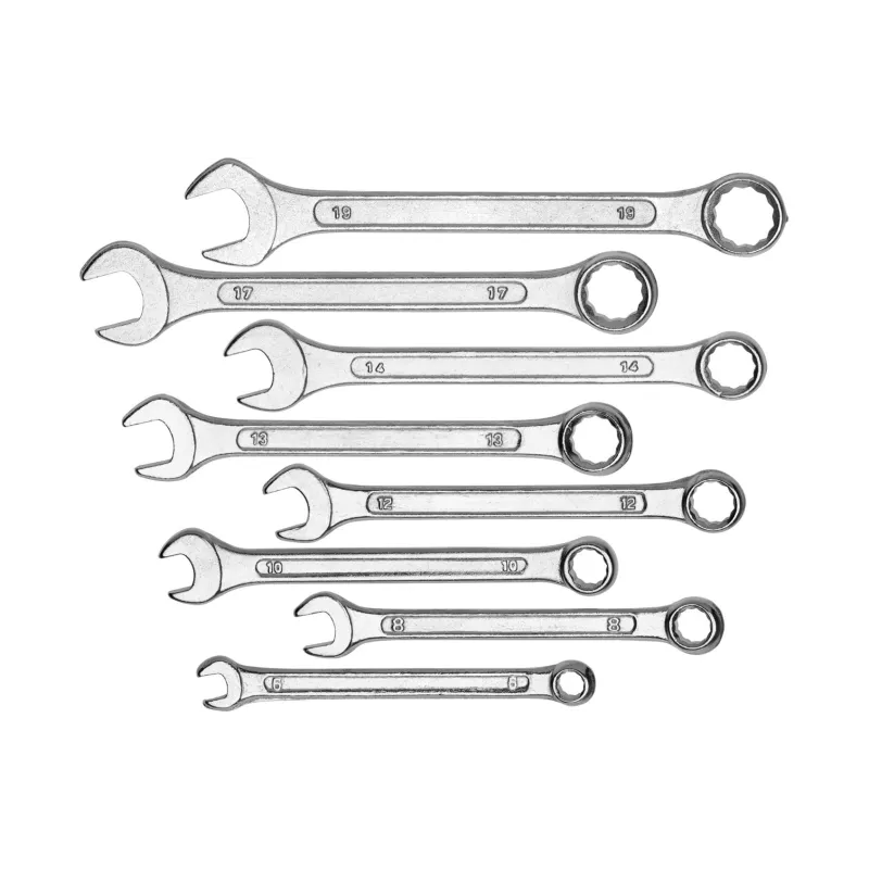 Zestaw kluczy płasko-oczkowych 6-19 mm, 8 szt. Zestaw kluczy płasko-oczkowych 6-19 mm, 8 szt.