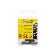 Końcówki wkrętakowe płaskie SL5,0 x 25 mm, 3 szt.