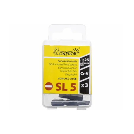 Końcówki wkrętakowe płaskie SL5,0 x 25 mm, 3 szt.