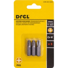 Końcówki wkrętakowe krzyżowe PH2 x 25 mm, 3 szt.