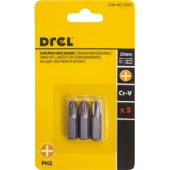 Końcówki wkrętakowe krzyżowe PH2 x 25 mm, 3 szt.