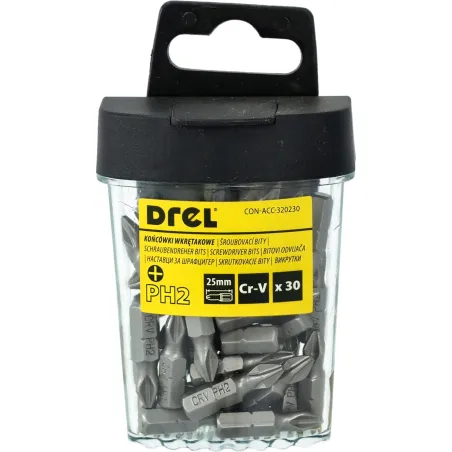 Końcówki wkrętakowe krzyżowe PH2 x 25 mm, 30 szt.