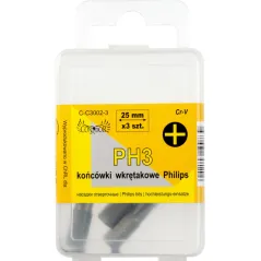 Końcówki wkrętakowe krzyżowe PH3 x 25 mm, 3 szt.