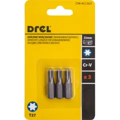 Końcówki wkrętakowe Torx T27 x 25 mm, 3 szt.