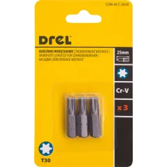 Końcówki wkrętakowe Torx T30 x 25 mm, 3 szt.