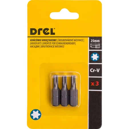 Końcówki wkrętakowe Torx T9 x 25 mm, 3 szt.