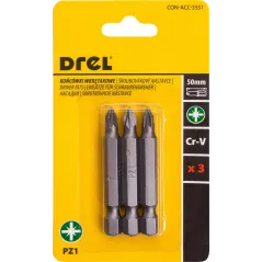 Końcówki wkrętakowe krzyżowe PZ1 x 50 mm, 3 szt.