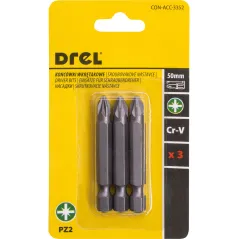 Końcówki wkrętakowe krzyżowe PZ2 x 50 mm, 3 szt.