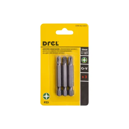 Końcówki wkrętakowe krzyżowe PZ3 x 50 mm, 3 szt.