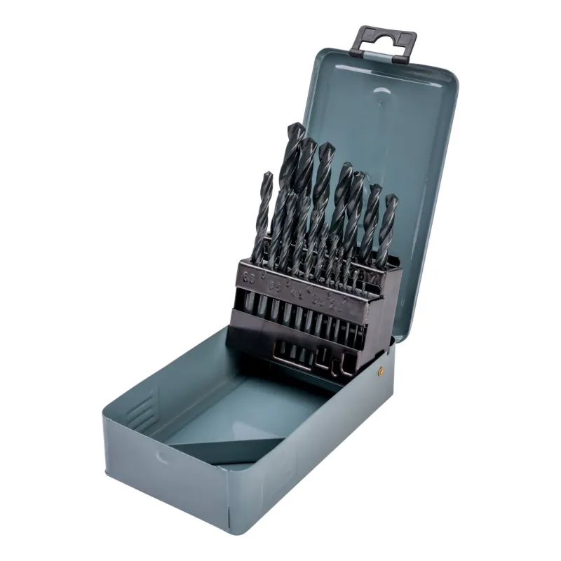 Zestaw wierteł do metalu 1.0-10.0 mm, metalowe pudełko, 19 szt.